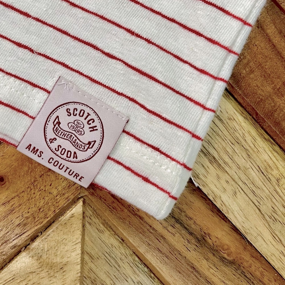 Scotch & Soda Striped “Cotton Linen Tee” 106231 - Picture 3 of 15